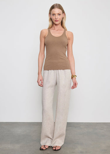 Enza Costa Military Rib Crop Tank in Army