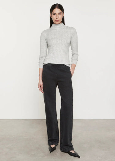 Enza Costa Plisse L/S Mockneck in Light Heather - Estilo Boutique