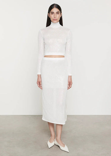 Enza Costa Sequin Skirt in Off White - Estilo Boutique