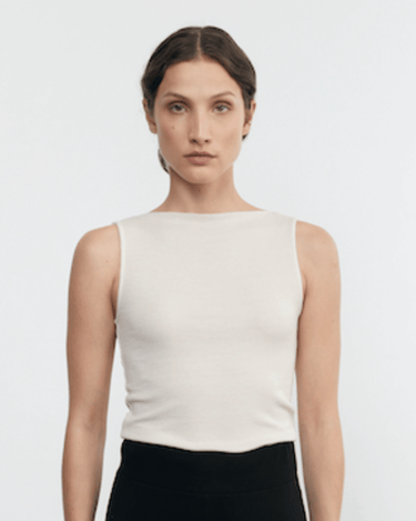 Enza Costa Silk Knit Sleeveless Boatneck Tank - Estilo Boutique