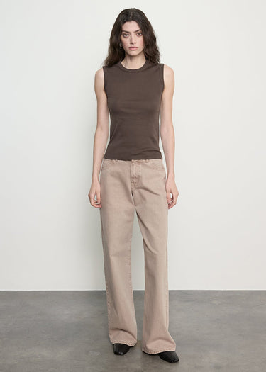 Enza Costa Supima Cotton New Classic Sleeveless Tee in Espresso