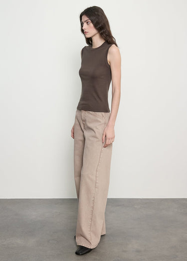Enza Costa Supima Cotton New Classic Sleeveless Tee in Espresso