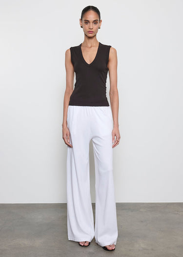 Enza Costa Supima Cotton Sleeveless V in Black