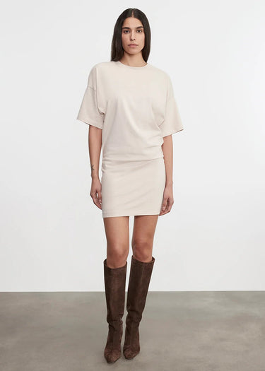 Enza Costa Supima Curve Mini Dress in Parchment