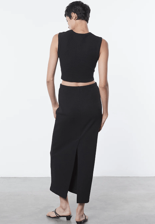 Enza Costa Textured Jacquard Skirt in Black - Estilo Boutique