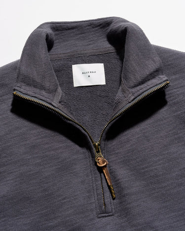Billy Reid French Terry Half Zip in Asphalt
