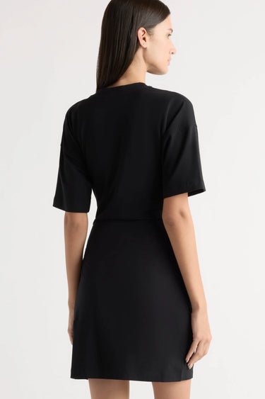 Modern Citizen Fallon Organic Cotton T-Shirt Wrap Dress in Black