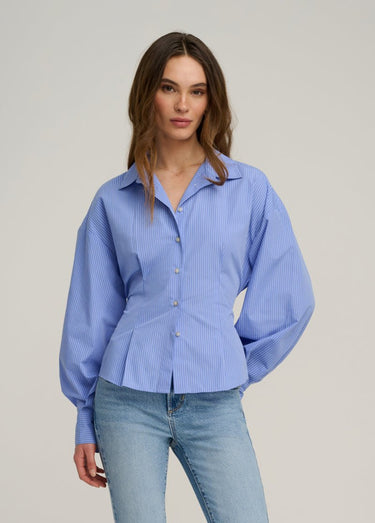 Favorite Daughter The Back Story Shirt in Blue White Stripe