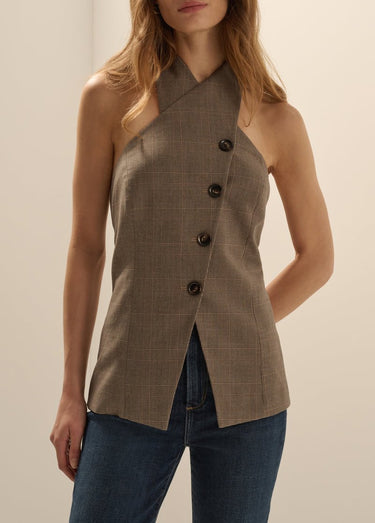 Favorite Daughter The Crossover Vest in Java Plaid