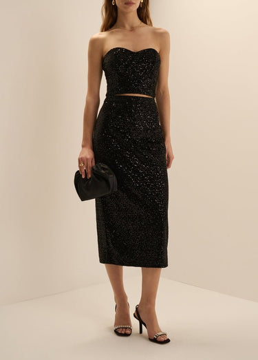 Favorite Daughter The Out of Your League Skirt in Party Black