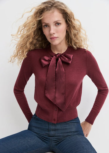 Favorite Daughter The Take A Bow Cardigan in Vino
