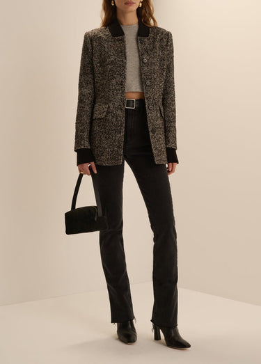Favorite Daughter The Varsity Blazer in Speckled Herringbone