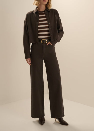 Favorite Daugther The Crop Ex-Boyfriend Shirt in Espresso