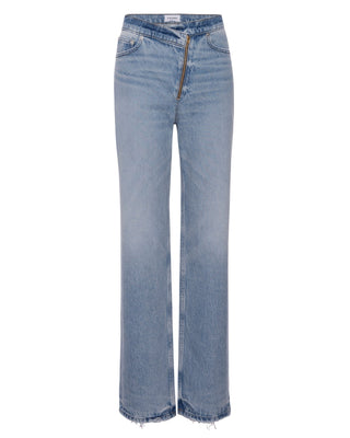 Frame Le Jane Crop Angled Zipper Jeans In Rhode - Estilo Boutique