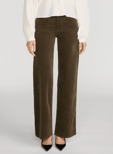 Frame Le Slim Palazzo Modernist Pocket Corduroy in Rich Military