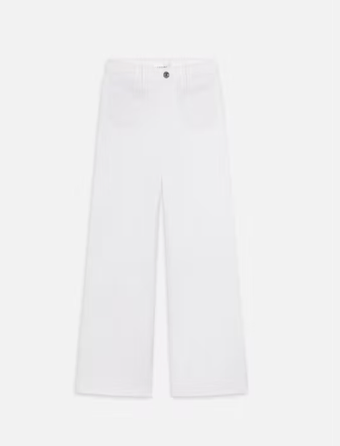 Frame Le Slim Palazzo Modernist Pocket in White - Estilo Boutique