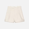 Frame Pleated Wide Cuff Short in Cream Multi - Estilo Boutique