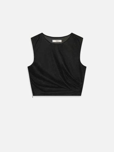 Frame The Mesh Twist Tank in Black