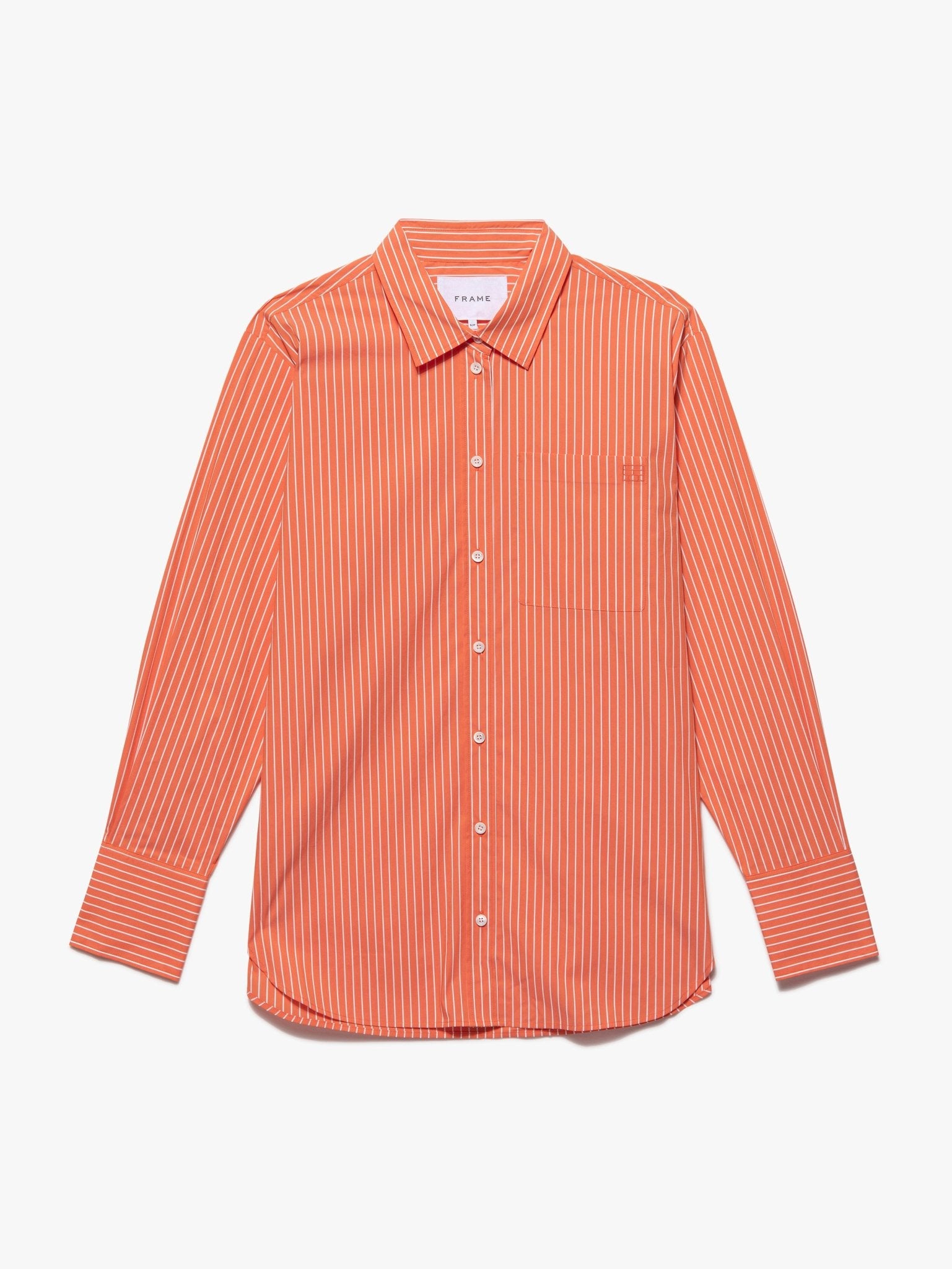 Frame The Oversized Shirt in Bright Tangerine Multi - Estilo Boutique