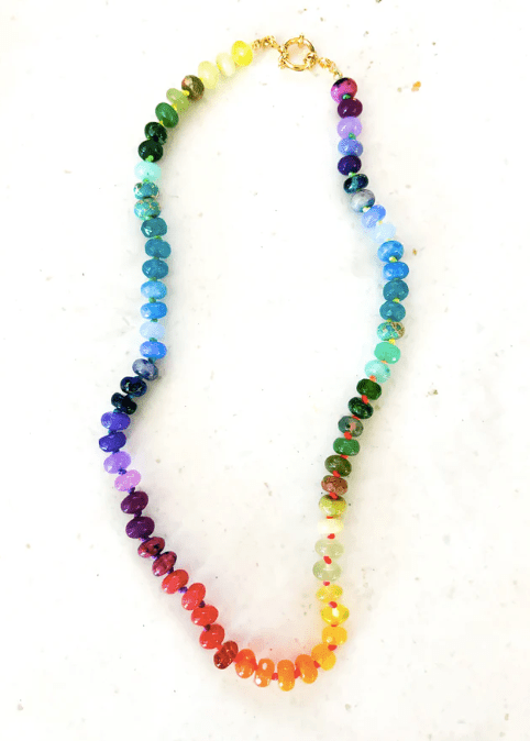 Gems by SJ Gemstone Necklace 20" in Rainbow - Estilo Boutique