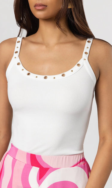 Generation Love Iris Grommet Tank Top in White