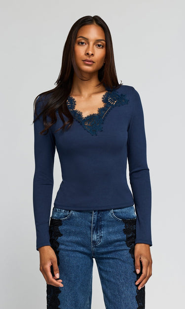 Generation Love Lady Lace Combo Top in Peacock
