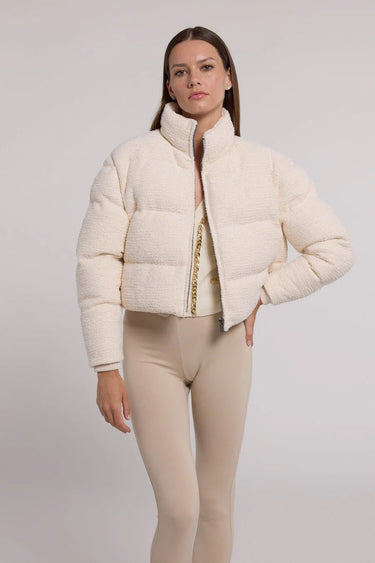 Generation Love Rhoda Tweed Puffer in White - Estilo Boutique