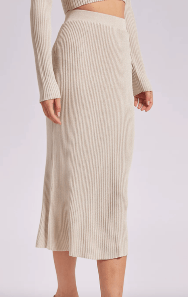 Generation Love Tiana Lurex Skirt in Champagne - Estilo Boutique