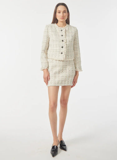 Gilner Farrar Amani Skirt in Cream Tweed - Estilo Boutique
