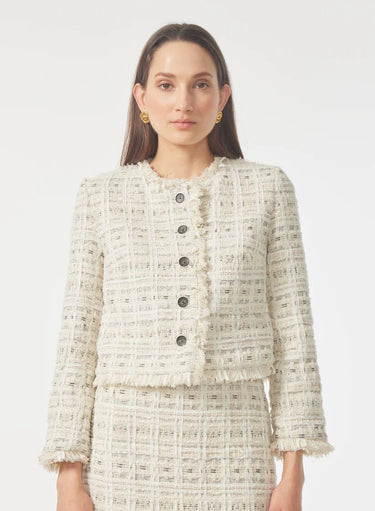Gilner Farrar Livvy Jacket in Cream Tweed - Estilo Boutique