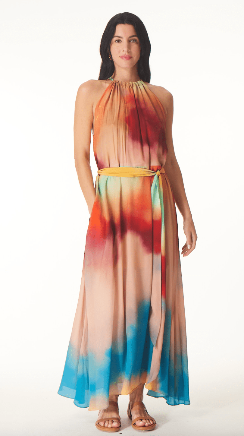 Gilner Farrar Talia Dress in Blue Lagoon Print - Estilo Boutique