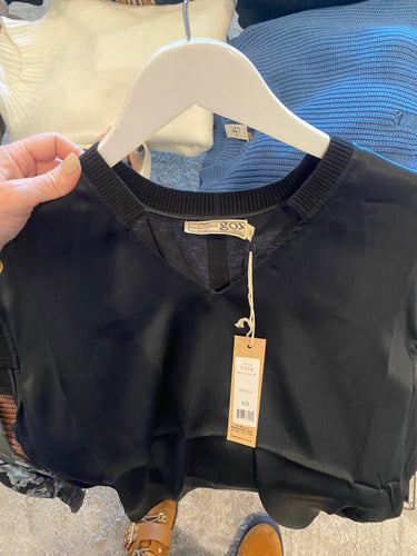 Go Silk Go Anytime Tee in Washed Black - Estilo Boutique