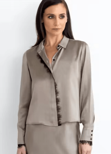 Go Silk Go Lacey Le Top in Pumice