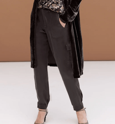 Go Silk Go Luxe Cargo Hold Pant in Espresso - Estilo Boutique