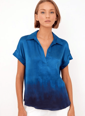 Go Silk Go Luxe Polo Placed in Tangled Up Blue - Estilo Boutique