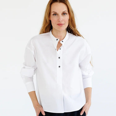 Go Silk Go Neckband of Brothers Shirt in White