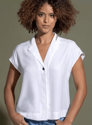 Go Silk Go Notch-Urally Camp Shirt in White