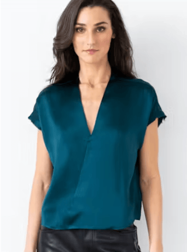 Go Silk Go Wrapper's Delight Top in Neptune
