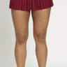 Gold Hinge Pleated Tennis Skirt in Deep Crimson - Estilo Boutique