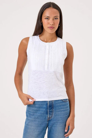 Goldie Tees Ava Henley Tank in White