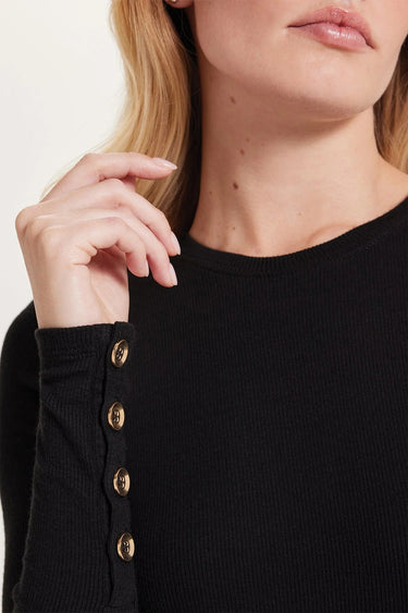 Goldie Tees Marina Ribbed Top in Black