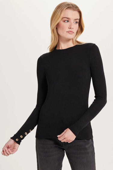 Goldie Tees Marina Ribbed Top in Black
