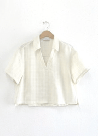 Greylin Chelly Textured Pullover Boxy Polo Shirt - Estilo Boutique