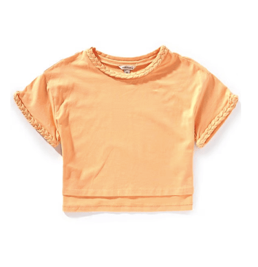 Habitual Girl Braided Tee in Peach - Estilo Boutique