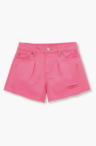 Habitual Girl Frayed Hem Short in Dark Pink - Estilo Boutique