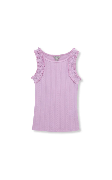 Habitual Girl Ruched Sleeve Tank Top in Lilac - Estilo Boutique