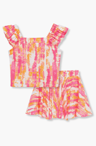 Habitual Girl Smocked Skirt Set in Print - Estilo Boutique