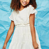 Hayden Girls Swiss Dot Dress in Cream - Estilo Boutique