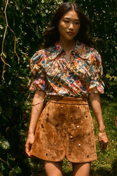 Hunter Bell Dottie Skirt in Saddle
