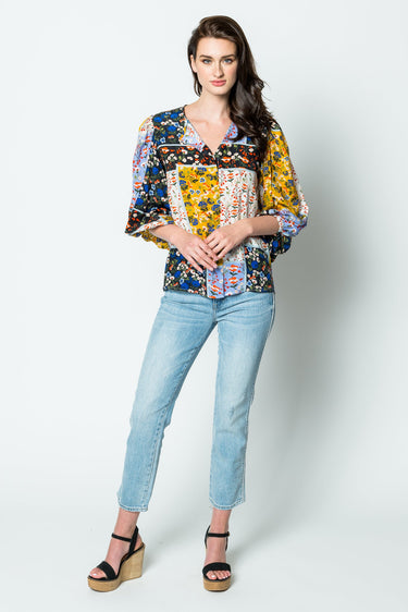 Hunter Bell Finley Blouse in Wildflower Patchwork - Estilo Boutique
